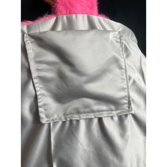 Pink Fury Purse, Created with Vintage Fabric, Ring Handles, One of A Kind - Picture 5 of 6